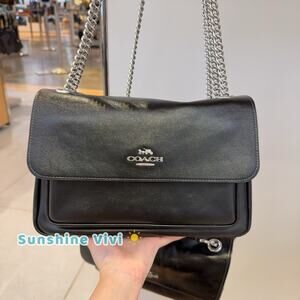 NWT Coach Elodie Crossbody Bag Shiny smooth leather CCF09 Silver Black